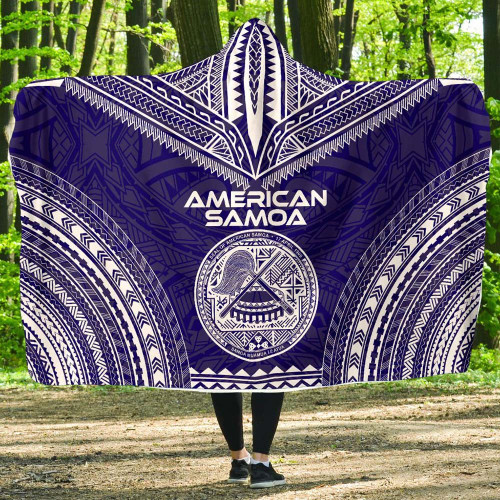 American Samoa Flag Polynesian Chief Hooded Blanket 1