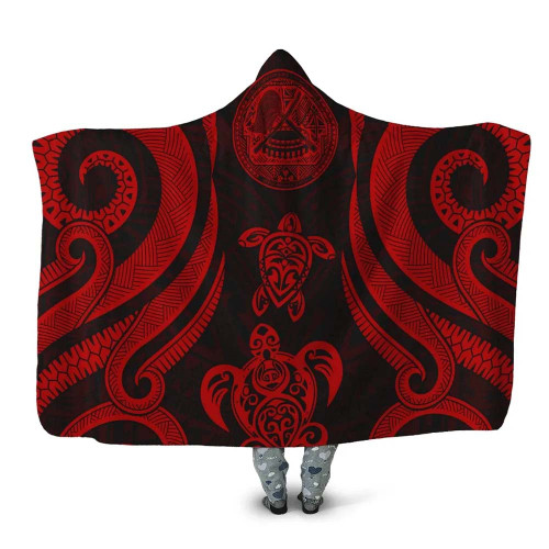 American Samoa Hooded Blanket - Red Tentacle Turtle 1