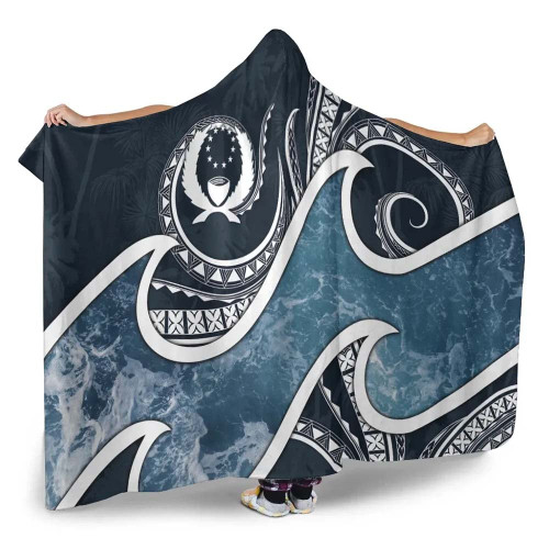 Pohnpei Islands Polynesian Hooded Blanket - Ocean Style 1