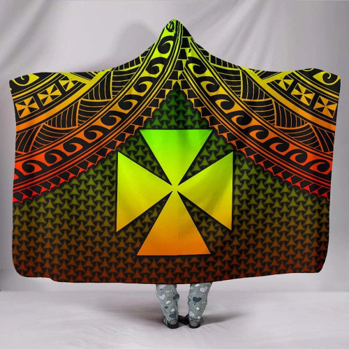Wallis and Futuna Hooded Blanket - Reggae Vintage Polynesian Patterns 1