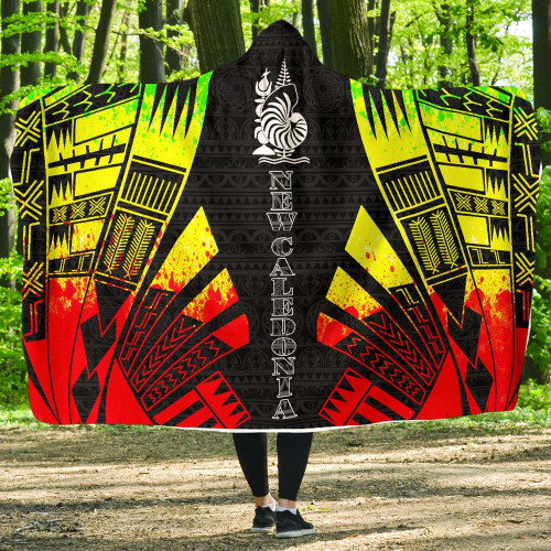 New Caledonia Hooded Blanket - Polynesian Tattoo Reggae 1
