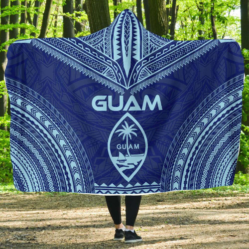 Guam Flag Polynesian Chief Hooded Blanket 1