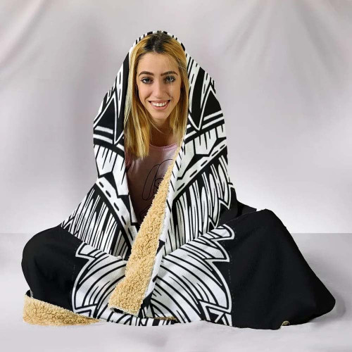 Hawaii Polynesian Hooded Blanket - Hawaii Pride White Version 1