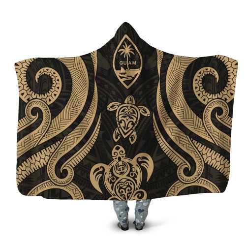Guam Hooded Blanket - Gold Tentacle Turtle 1