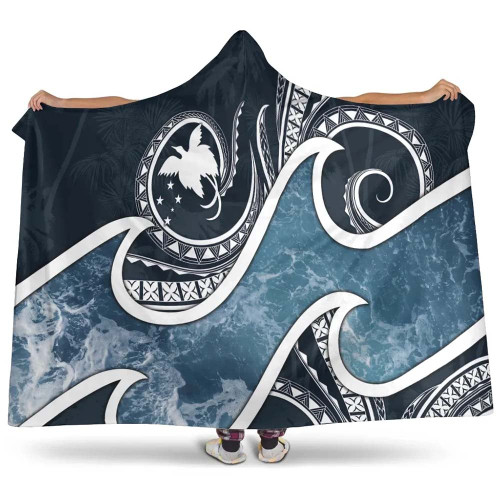 Papua New Guinea Polynesian Hooded Blanket - Ocean Style 1