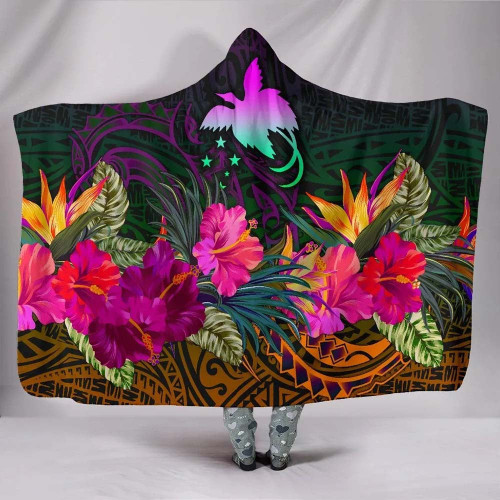 Papua New Guinea Hooded Blanket - Summer Hibiscus 1