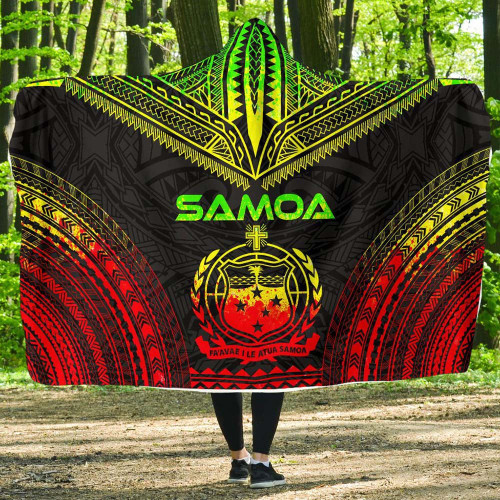 Samoa Polynesian Chief Hooded Blanket - Reggae Version 1