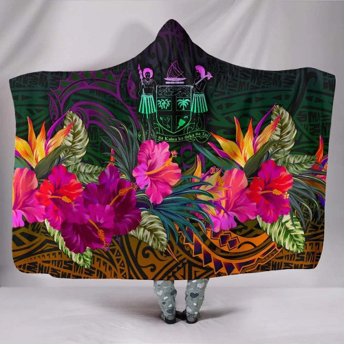 Fiji Hooded Blanket - Summer Hibiscus 1