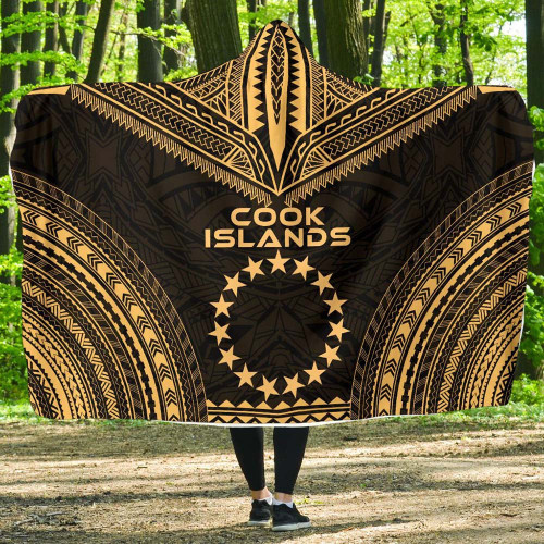 Cook Islands Polynesian Chief Hooded Blanket - Gold Version 1