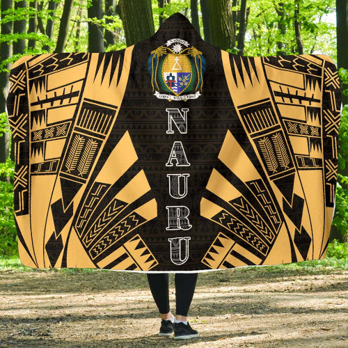 Nauru Hooded Blanket - Polynesian Tattoo Gold 1