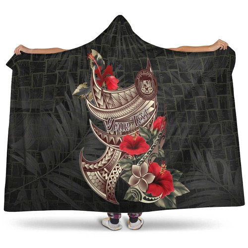 Hawaii Custom Personalised Hooded Blanket - Polynesian Tribal Vintage Style 1