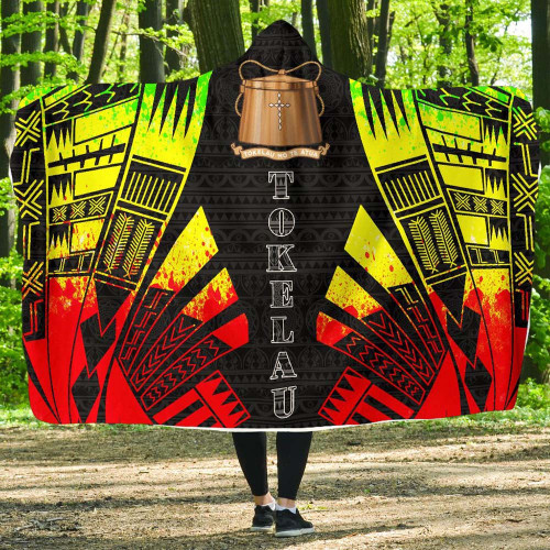 Tokelau Hooded Blanket - Polynesian Tattoo Reggae 1