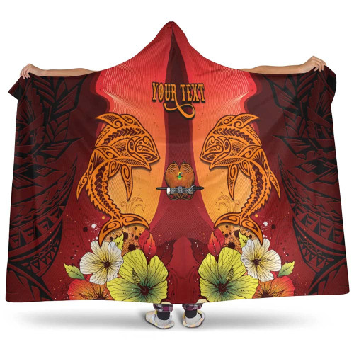 Papua New Guinea Custom Personalised Hooded Blankets - Tribal Tuna Fish 1
