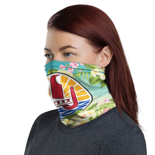 Tahiti Neck Gaiter - Floral Palm Tree 1