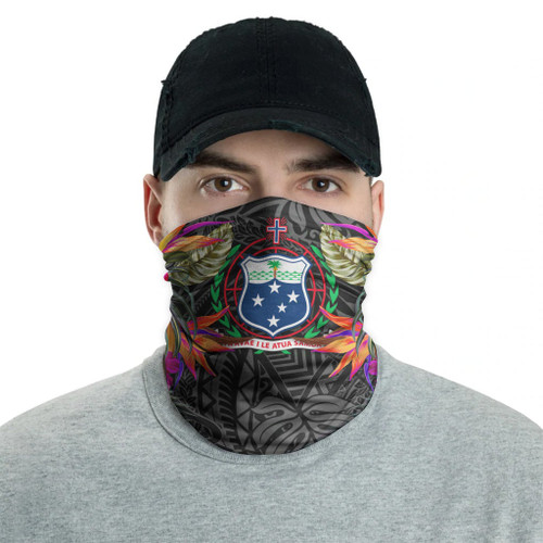 Samoa Neck Gaiter - Hibiscus Polynesian Pattern 2