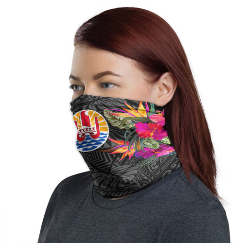 Tahiti Neck Gaiter - Hibiscus Polynesian Pattern 1