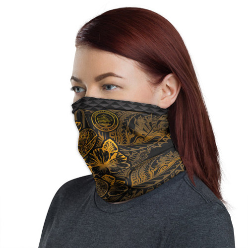 Palau Neck Gaiter - Turtle Hibiscus Gold 1
