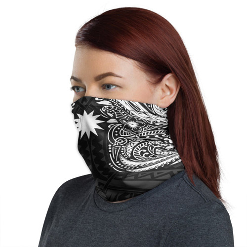 Nauru Neck Gaiter - Floral Tattoo White 1