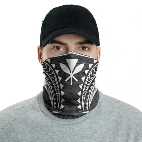 Hawaii Neck Gaiter - Tribal Pattern White 2