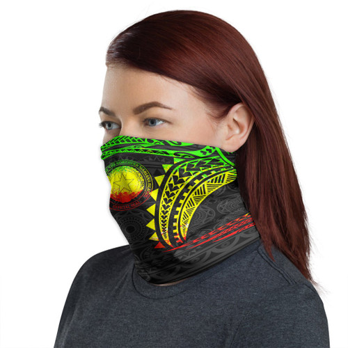 Marshall Islands Crest Neck Gaiter - Tribal Pattern Reggae 1