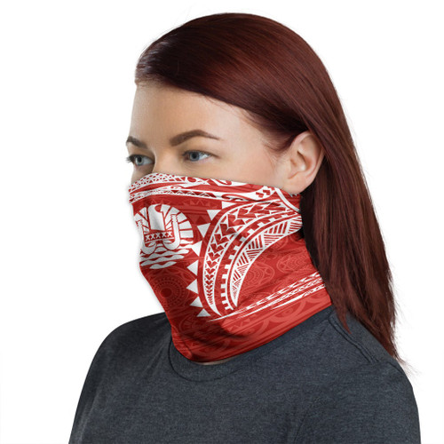 Tahiti Neck Gaiter - Tribal Pattern Red 1
