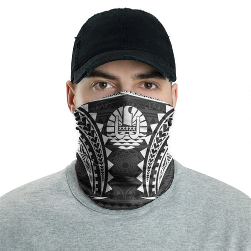 Tahiti Neck Gaiter - Tribal Pattern White 2