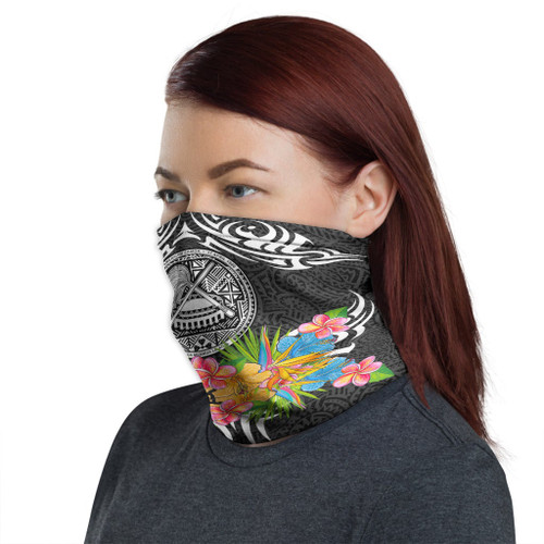 American Samoa Neck Gaiter - Tribal Floral Pattern 1