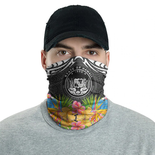 Hawaii Neck Gaiter - Tribal Floral Pattern 2