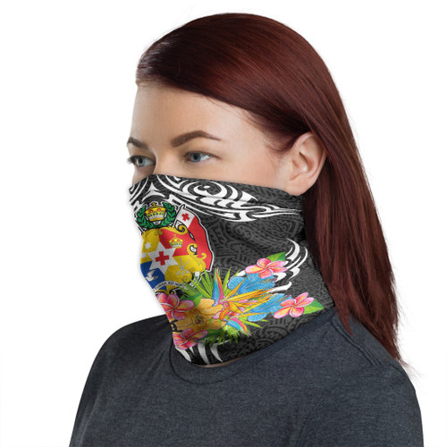 Tonga Neck Gaiter - Tribal Floral Pattern 1