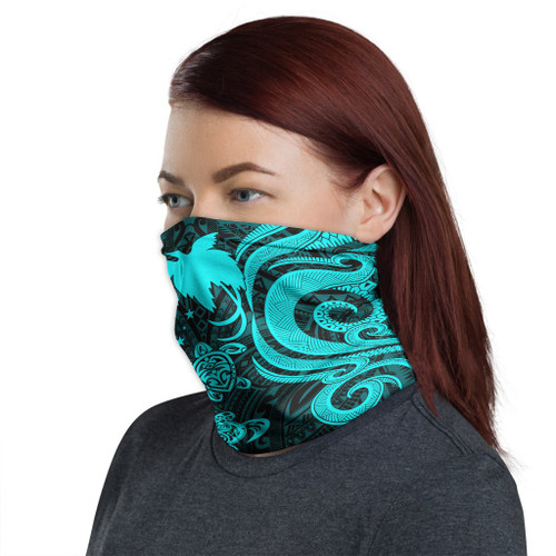 Papua New Guinea Neck Gaiter - Turtle Tentacle Turquoise 1