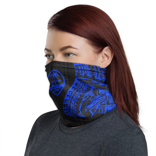 Guam Neck Gaiter - Polynesian Pattern Blue 1