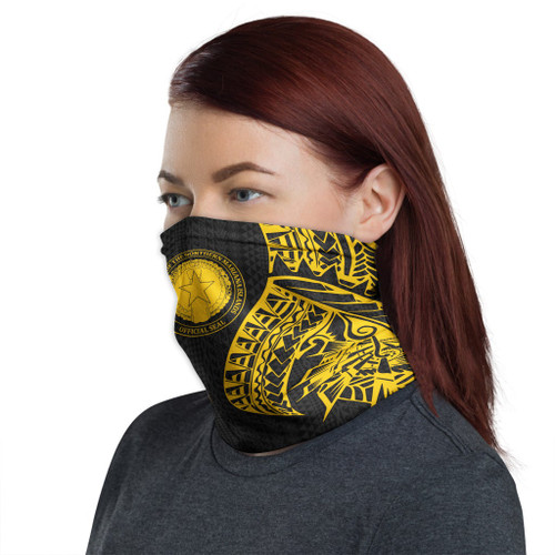 Northern Mariana Islands Neck Gaiter - Polynesian Pattern Gold 1