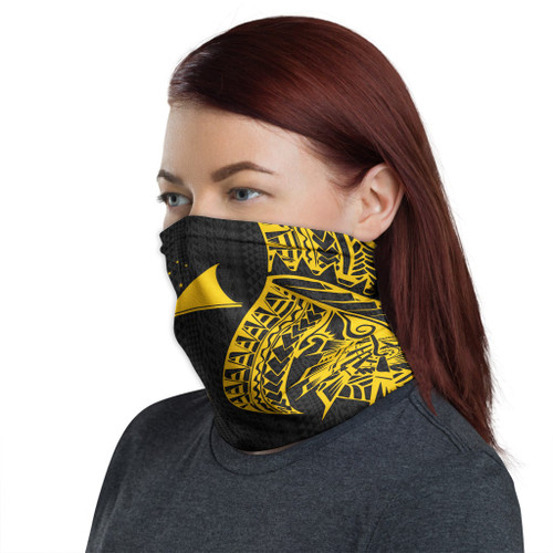 Tokelau Neck Gaiter - Polynesian Pattern Gold 1