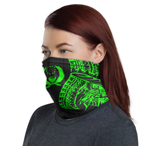 Pohnpei Neck Gaiter - Polynesian Pattern Green 1