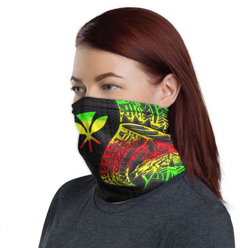 Hawaii Neck Gaiter - Polynesian Pattern Reggae 1
