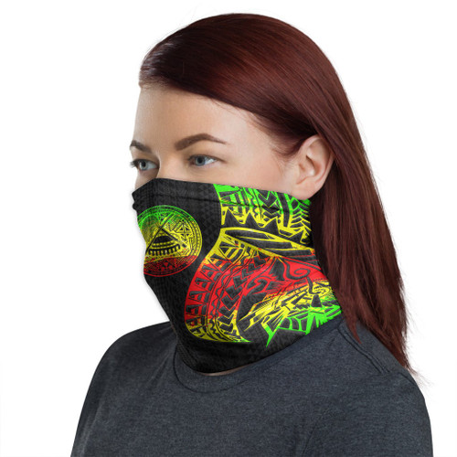 New Caledonia Neck Gaiter - Polynesian Pattern Reggae 1