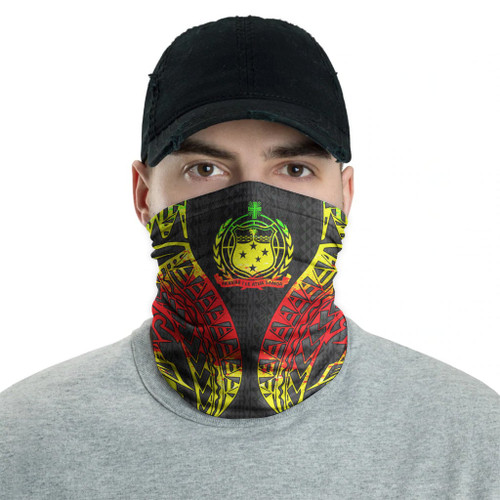 Samoa Neck Gaiter - Polynesian Pattern Reggae 2