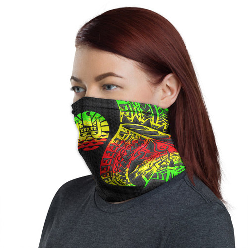 Tahiti Neck Gaiter - Polynesian Pattern Reggae 1