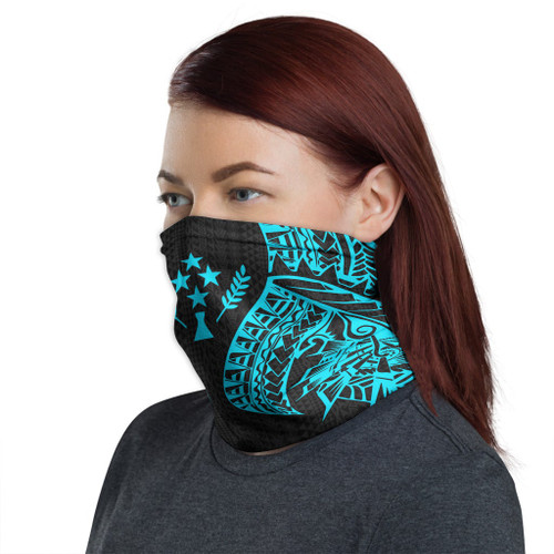 Kosrae Neck Gaiter - Polynesian Pattern Turquoise 1