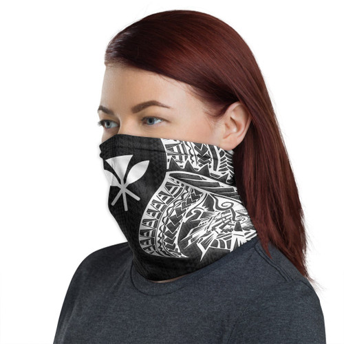 Hawaii Neck Gaiter - Polynesian Pattern White 1