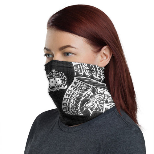 Samoa Neck Gaiter - Polynesian Pattern White 1