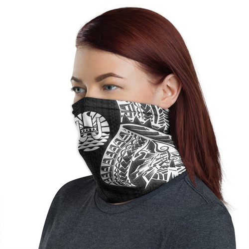 Tahiti Neck Gaiter - Polynesian Pattern White 1