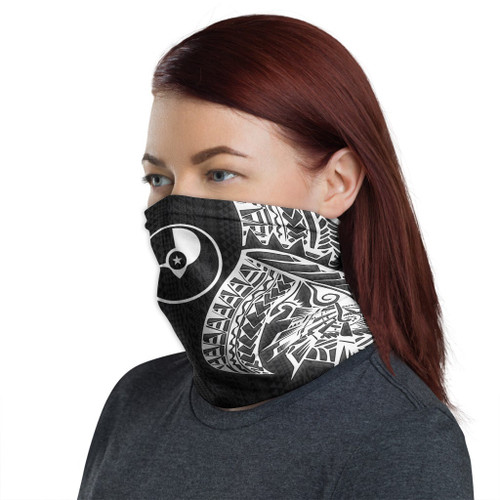 Yap Neck Gaiter - Polynesian Pattern White 1