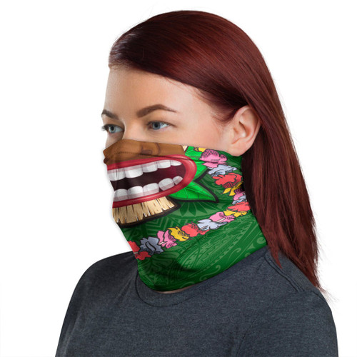 Polynesian Neck Gaiter - Funny Totem Tiki Tace 1