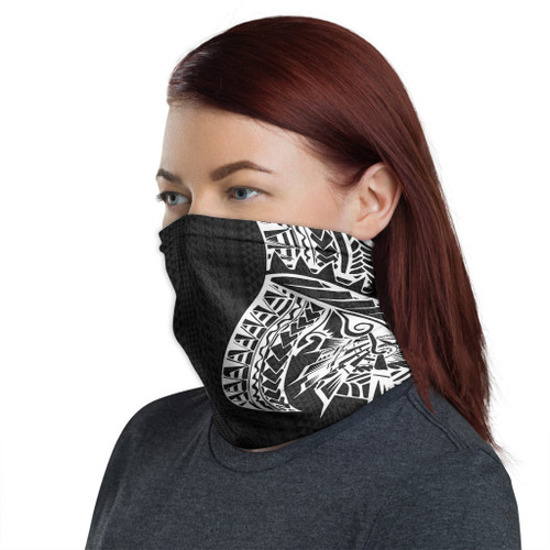 Polynesian Neck Gaiter - Polynesian Pattern White 1