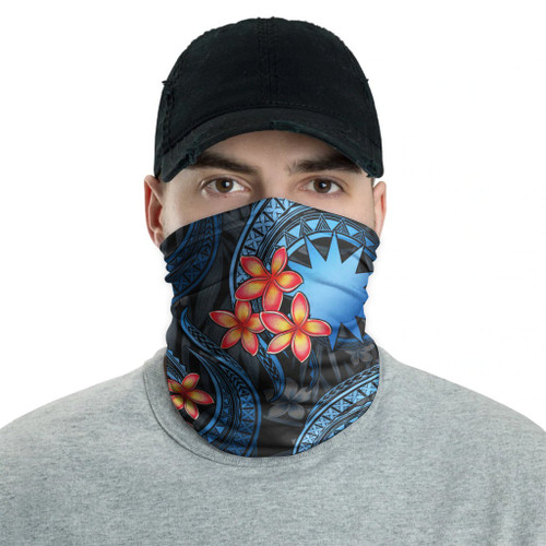 Nauru Neck Gaiter - Plumeria Blue 2