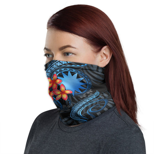 Nauru Neck Gaiter - Plumeria Blue 1