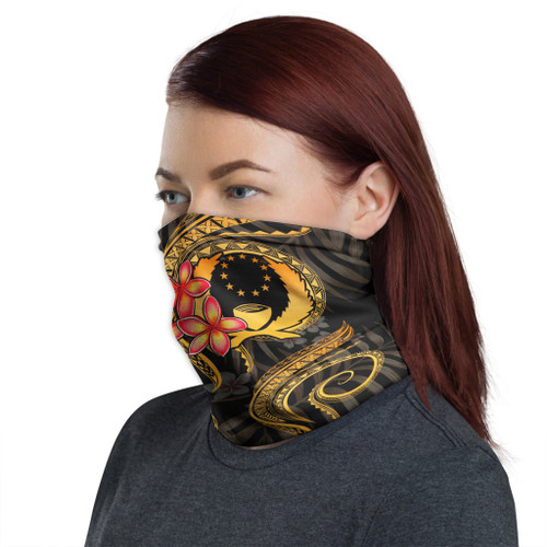Pohnpei Neck Gaiter - Plumeria Gold 1