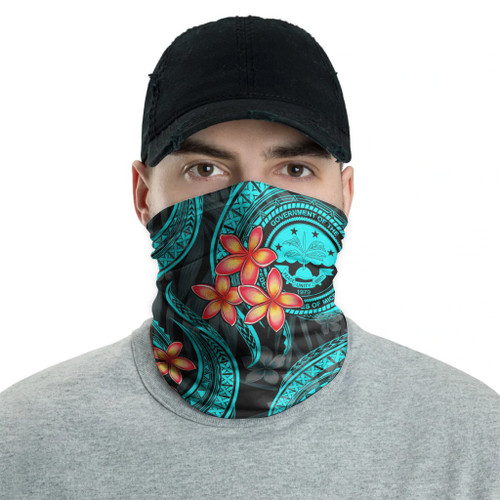 Federated States of Micronesia Neck Gaiter - Plumeria Turquoise 2