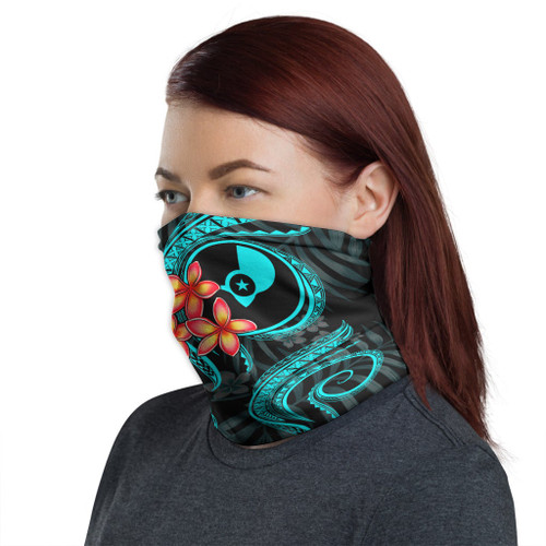 Yap Neck Gaiter - Plumeria Turquoise 1
